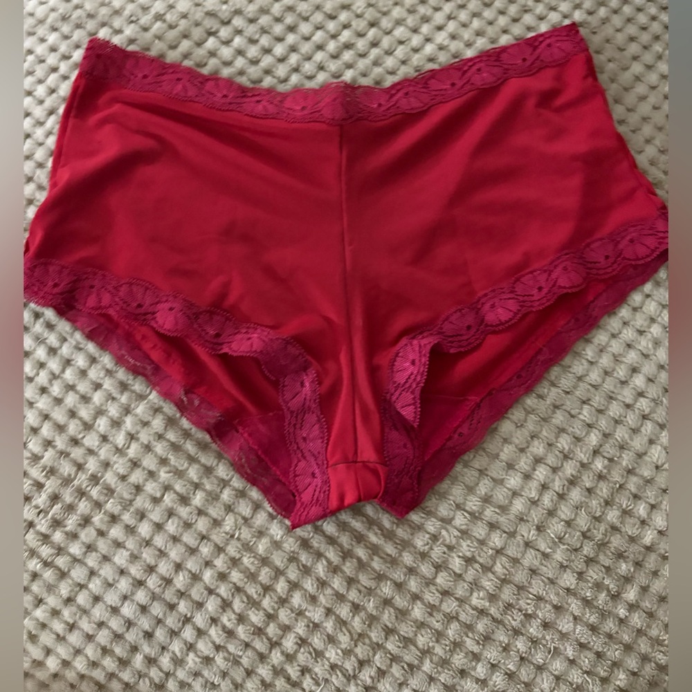 Women’s Red Lace Trim Panties